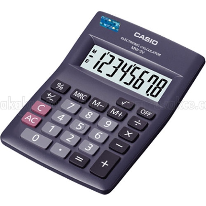 Casio MW-5V-BK 8 Hane Siyah Masa Üstü Hesap Makinesi