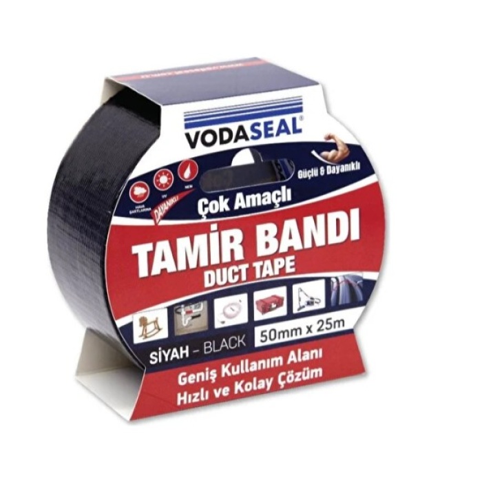 Vodaseal Tamir Bandı 50mmX25m Siyah Bant