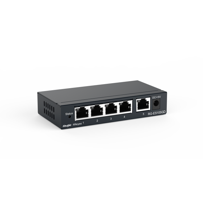 Ruijie-Reyee RG-ES105GD 5 Port 10-100-1000 Mbps Gbit Yönetilemez Switch Çelik Kasa