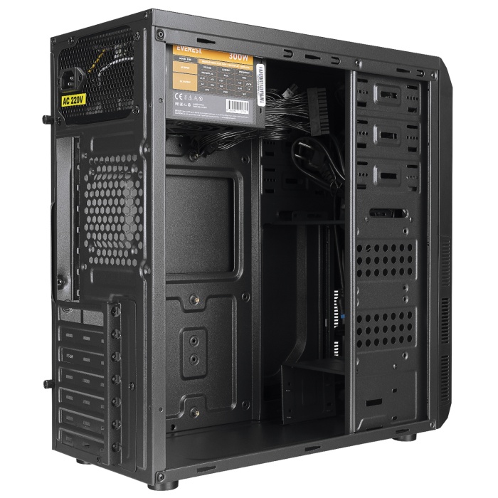 Everest 318B 300W Peak Siyah Metal Panel ATX Mid-T PC Kasası