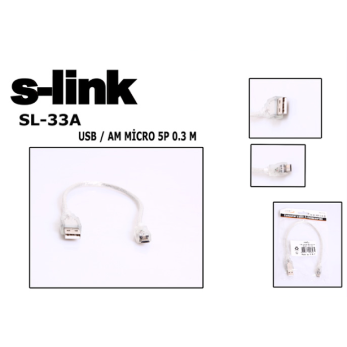 S-link SL-33A 0.3m USB AM-MICRO5P Kablosu