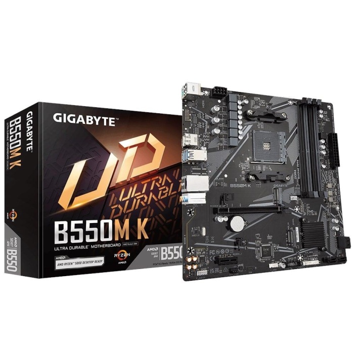 Gigabyte B550M K 4733mhz(OC)DDR4 Soket AM4 M.2 HDMI DP mATX Anakart