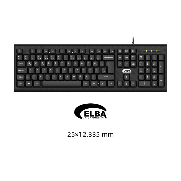 Elba K112 Q Usb Siyah Türkçe Kablolu Standart Klavye