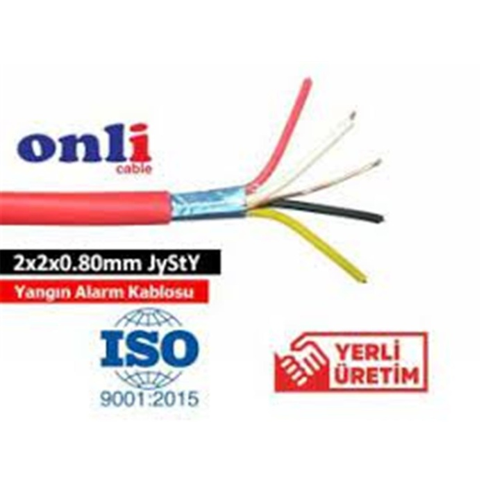 Onli 2x2x0,80mm J-Y(st)Y...Lg CCA 100 metre Yangın Alarm Kablosu