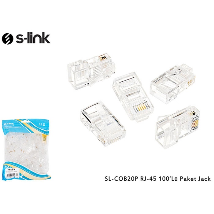 S-link SL-COB25P RJ-45 100 Lü Paket Jack UTP (Yeni Nesil)