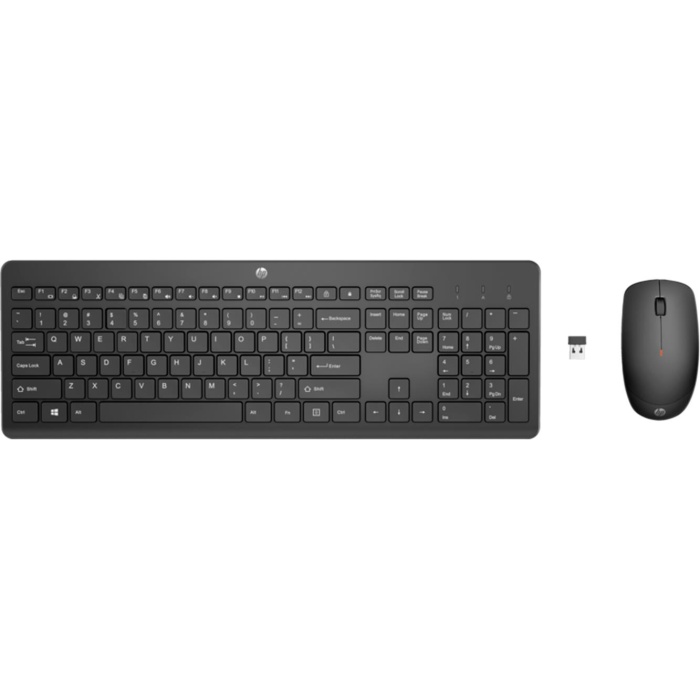 HP 230 18H24AA Kablosuz Klavye+ Mouse Set 2.4Ghz (2 x AAA keyboard; 1 x AA Mouse) Siyah