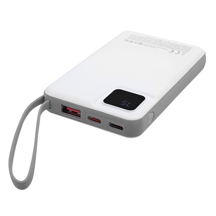 S-link M120 Beyaz 10000mAh PD20W + QC3.0 18W 15W Magsafe + Watch LCD Taşınblr Pil Powerbank