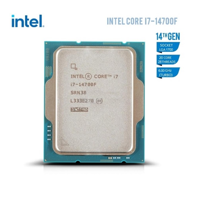 Intel Core i7 14700F TRAY 2.1GHz 20 Çekirdek 33MB L3 Önbellek Soket 1700 Kutusuz İşlemci