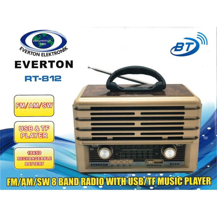 Everton RT-812  Bluetooth-USB-SD-FM Nostaljik Radyo