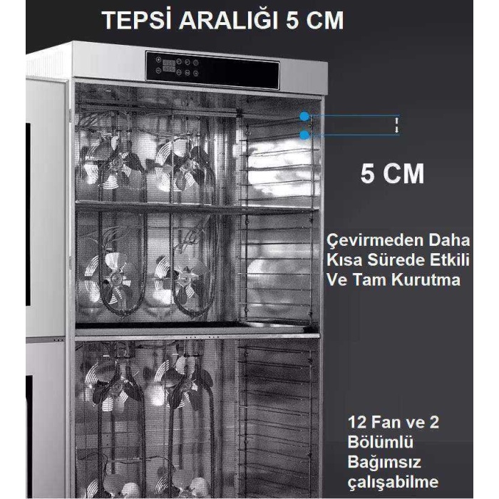 Dalle LT-195 Endüstriyel Çelik Meyve Kurutma Makinesi + Elektrikli Dilimleme