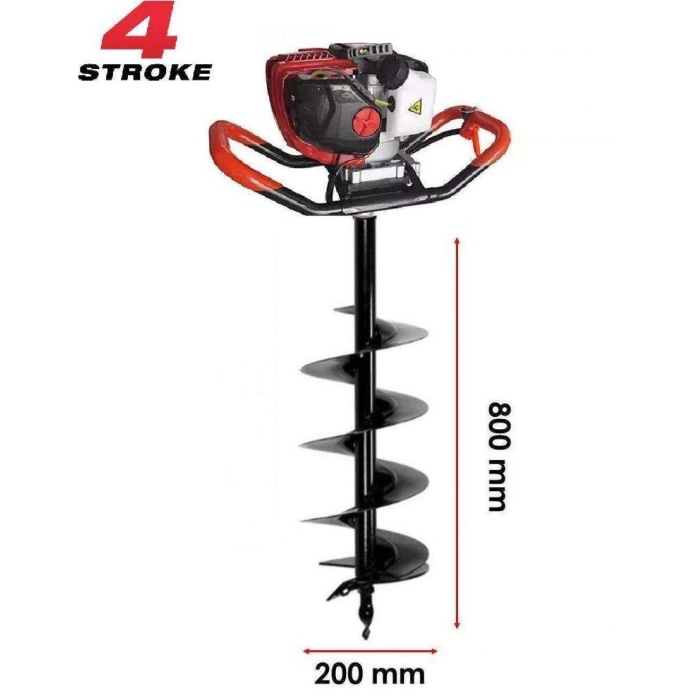 Tomking EA142 Toprak Burgu Makinası 4 Zamanlı Motor 200 mm