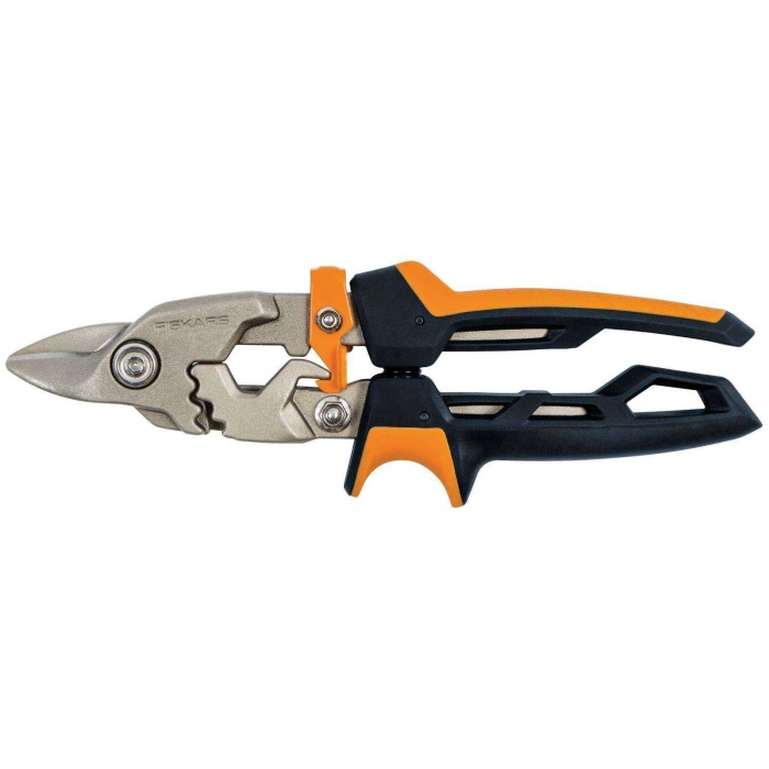 Fiskars 1027212 PowerGear Metal Levha Makası - Kısa Kesim