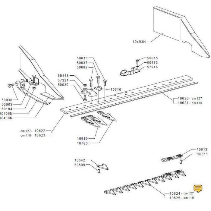 Grillo Gf2 Üst Bıçak 110 cm 10625