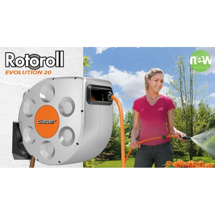 Claber 8696 Rotoroll Duvara Monte Hortum Makarası 20 mt