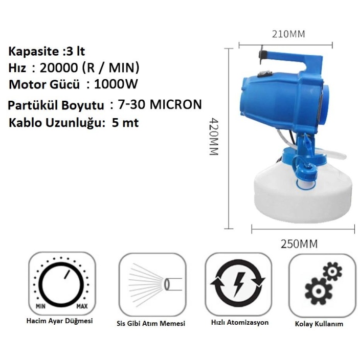 Plant Mate ULVS-8000 İlaçlama ve Dezenfektan Makinası