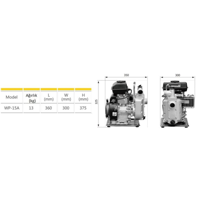 Gardenpro WP-15A 4 Zamanlı Benzinli Su Motoru 1.5