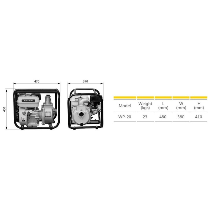 Gardenpro WP-20 Benzinli Su Motoru 2x2