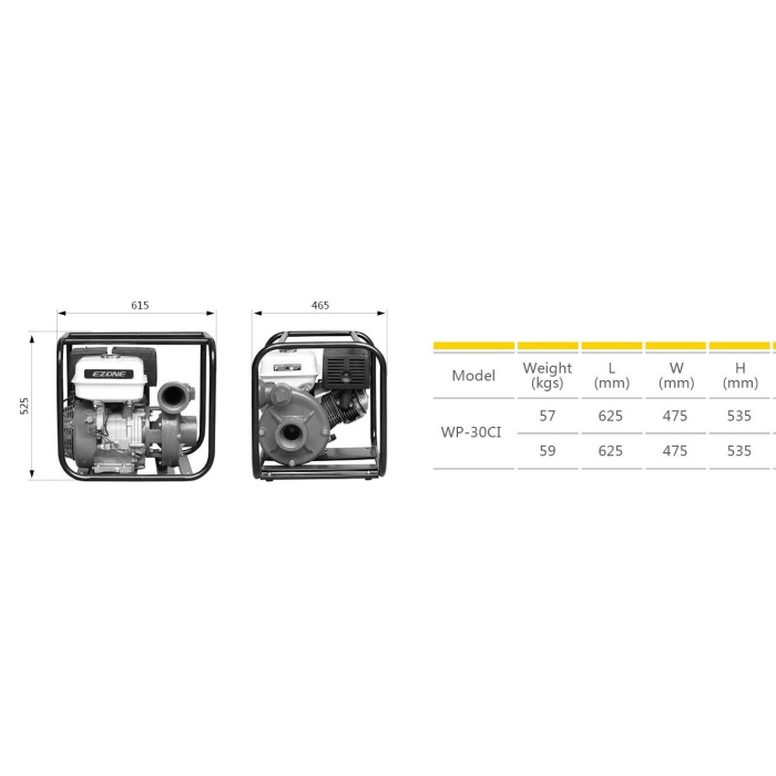 Gardenpro WP-30CI Yüksek Basınçlı Döküm Pompalı Su Motoru 13 Hp 80 mt