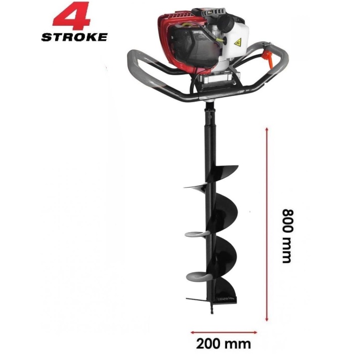 Gardenpro EA142 Toprak Burgu Makinası 4 Zamanlı Motor 200 mm