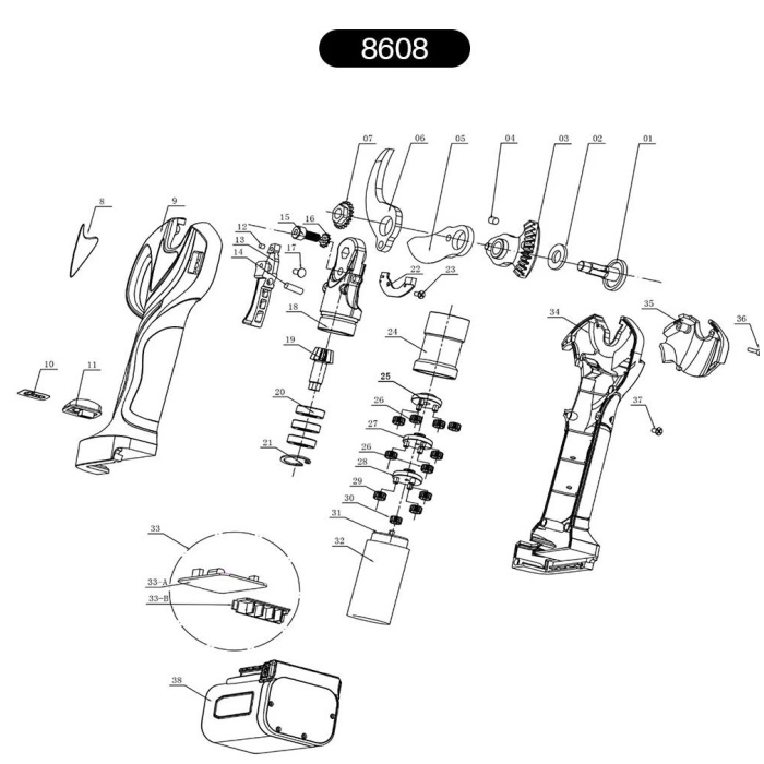 Suca 8608 Akülü Budama Makası Ana Kart (Elektronik Kart)