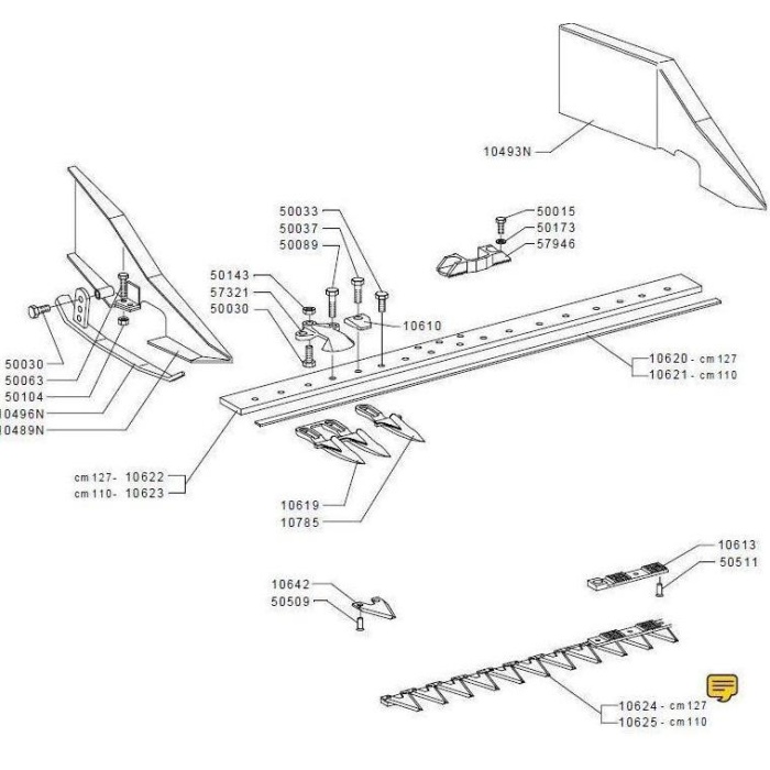 Grillo Gf2 Üst Bıçak 110 cm 10625