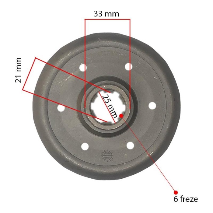 Çapa Makinası Balata Tası Frezeli 25 mm