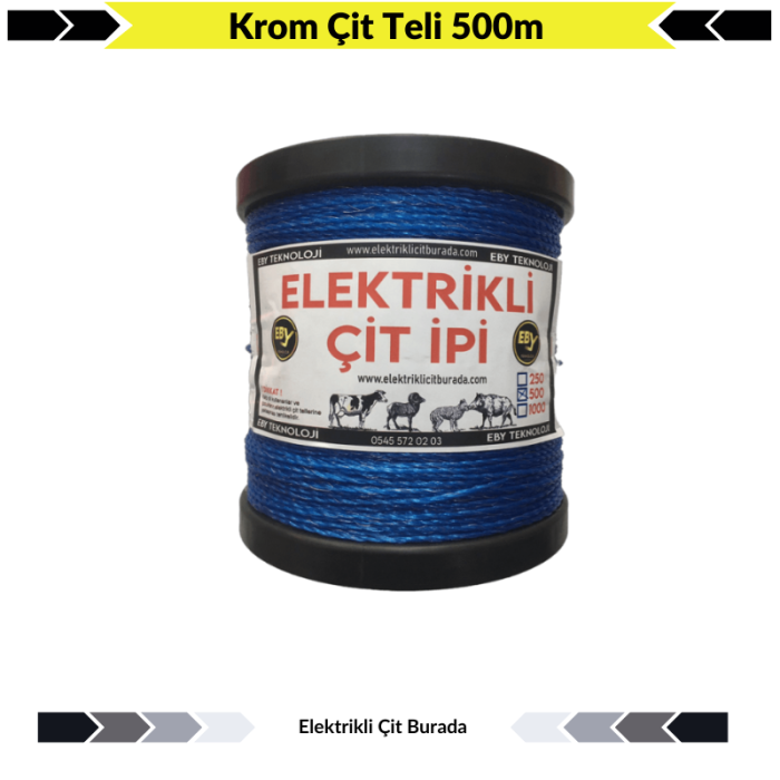 Elektrikli Çit Teli Krom 500 metre