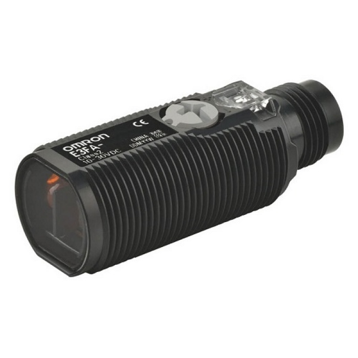 Fotoelektrik sensör, M18 eksenel, plastik gövde, kırmızı LED, reflektörlü, 0.1-4m, PNP, L-ON/D-ON seçilebilir, M12 konnektör