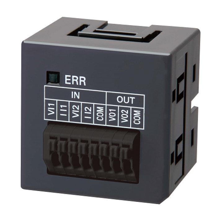 Sysmac NX1P Analog I/O vidasız opsiyon kartı, 2 x analog inputs 0 to 10 V, çözünürlük 1:4000 veya 0 to 20 mA, çözünürlük 1:2000, 2 x analog outputs 0 to 10 V, çözünürlük 1:4000