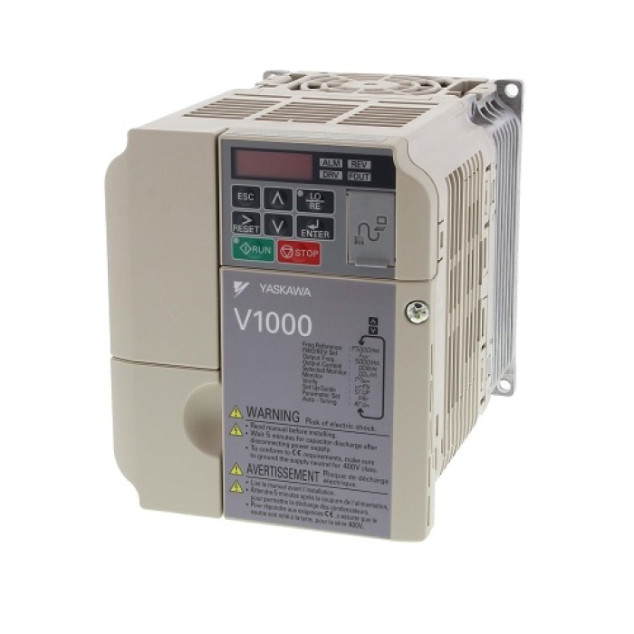 V1000 invertör, 1~ 200 VAC, 1.1 kW, 5.0 A, sensörsüz vektör