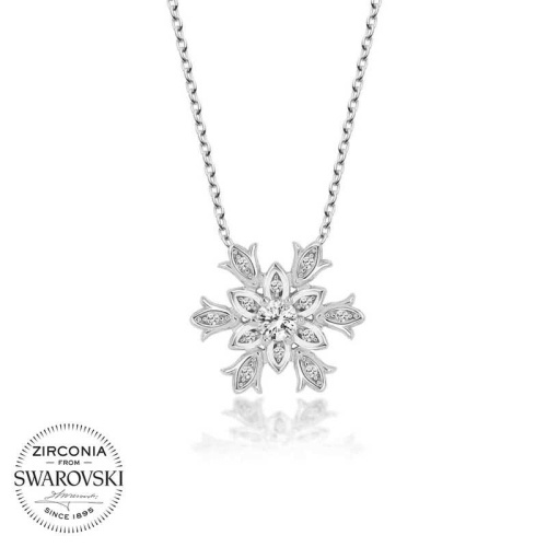 Swarovski Taşlı Gümüş Kartanesi Bayan Kolye