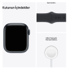 Apple Watch Seri 7 Gps, 41MM Siyah Alüminyum Kasa ve Siyah Spor Kordon