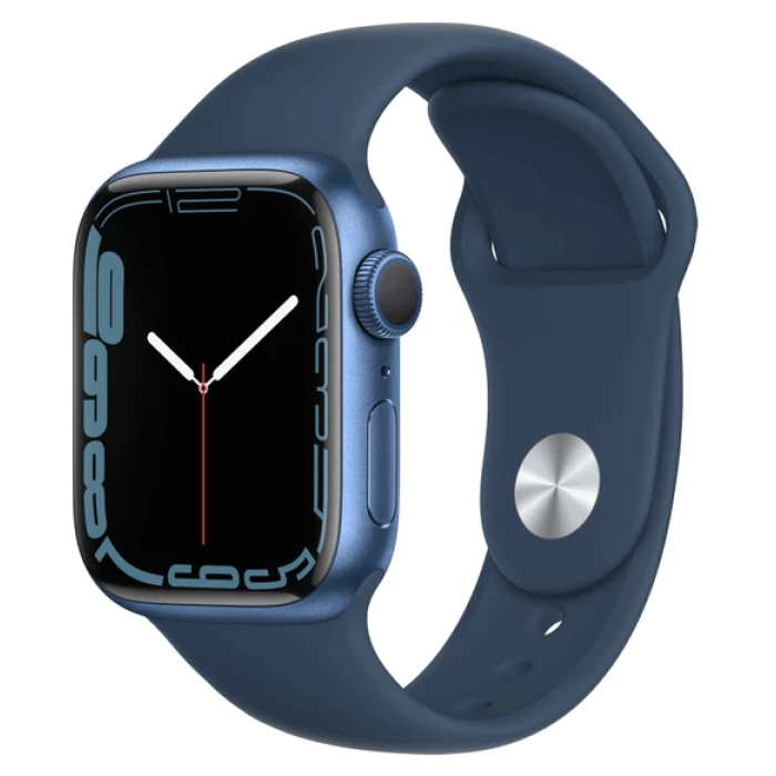 Apple Watch Seri 7 GPS, 41MM Mavi Alüminyum Kasa ve Mavi Spor Kordon