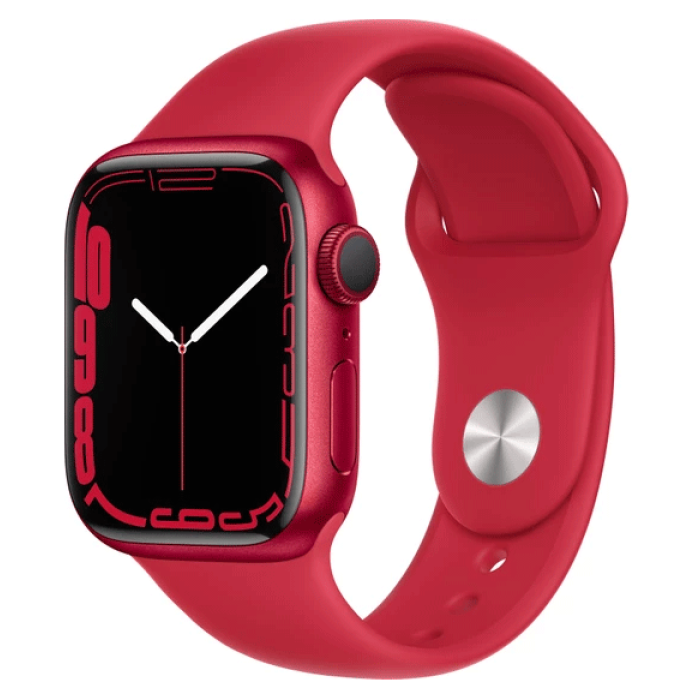 Apple Watch Seri 7 Gps, 41MM Kırmızı Alüminyum Kasa ve Kırmızı Spor Kordon