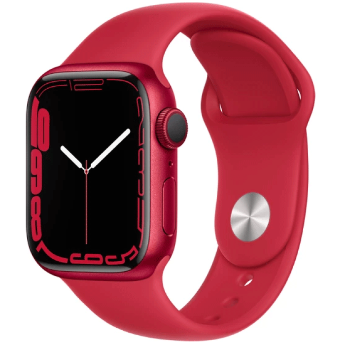 Apple Watch Seri 7 Gps, 41MM Kırmızı Alüminyum Kasa ve Kırmızı Spor Kordon