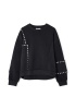 YENİ İPEKYOL KADIN Kristal taşlı kumaş mix sweatshirt IW6240091040