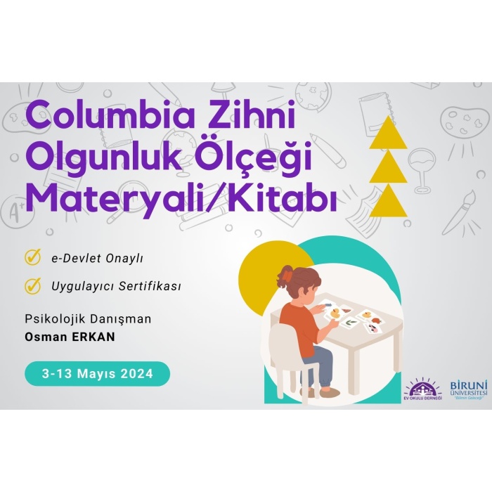 Columbia Zihni Olgunluk Ölçeği Uygulayıcı Eğitimi (Uygulayıcı Sertifikalı+Materyal Destekli / Kitabı )