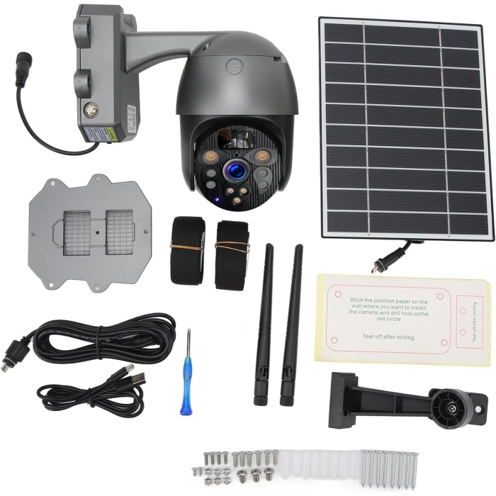 VENTUS  iCAM Z6PRO Güneş Enerjili Sim Kartlı (4G) Akıllı Kamera  Gece Görüş Uzaktan İzleme 128GB
