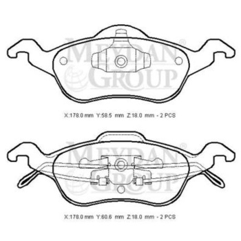 Ford Focus- Sd/hb- 05/07; Ön Fren Balatası 1,4/1,6/1,8/2,0 (disk) (178x58,5x18/178x60,6x18) (bramax