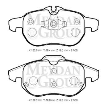 Opel Vectra- 06/09; Ön Fren Balatası (kablosuz)(disk) (155x69,