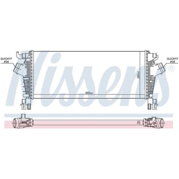 1302259 Turbo Radyatörü At 665x285 Mm Opel Astra J Insignia Zafira C 1.6 Sdı 12 -