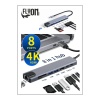 8 In 1 type-c 3.1 4K HDMI Adaptörü ile SD/TF Kart Okuyucu PD Hızlı Şarj için  Ethernet Girişli