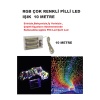 RGB ÇOK IŞIKLI  PİLLİ LED IŞIK 10M  EV, BAHÇE, OFİS , ÇEŞİTLİ EŞYA SÜSLEME LED ŞERİT IŞIK LED