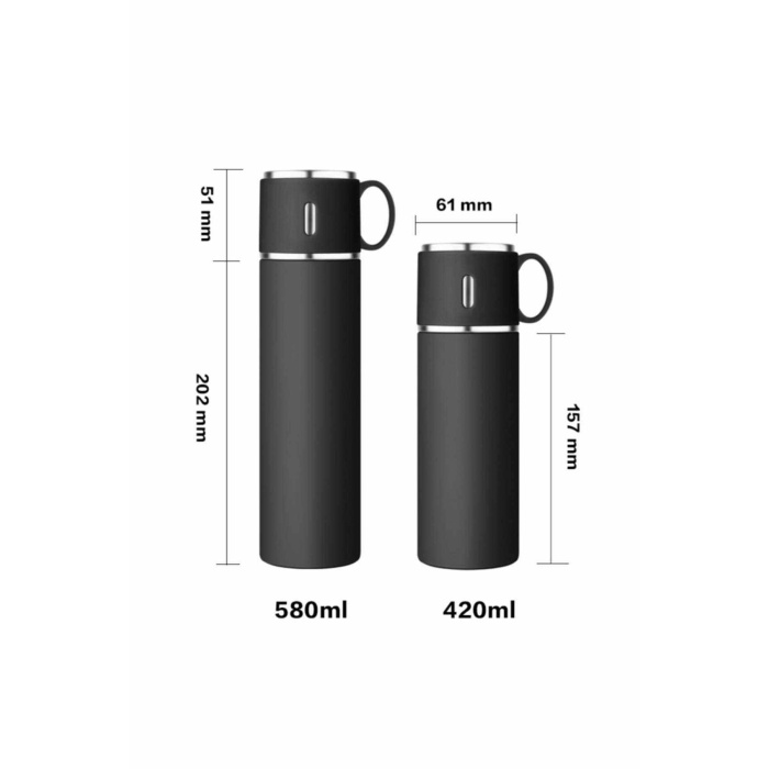 316 Paslanmaz Çelik Termos Bardak 580 Ml Bardaklı 20 Saat Sıcak-soğuk Thermos Mug Kupa Coffee