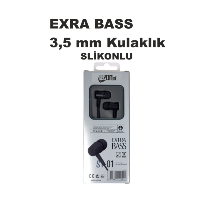 3,5MM KULAKLIK EXTRA BASS ÖZELİKLİ MİKRAFONLU SLİKONLU  DIŞ SES ENGELEYİCİ KULAK İÇİ KULAKLIK