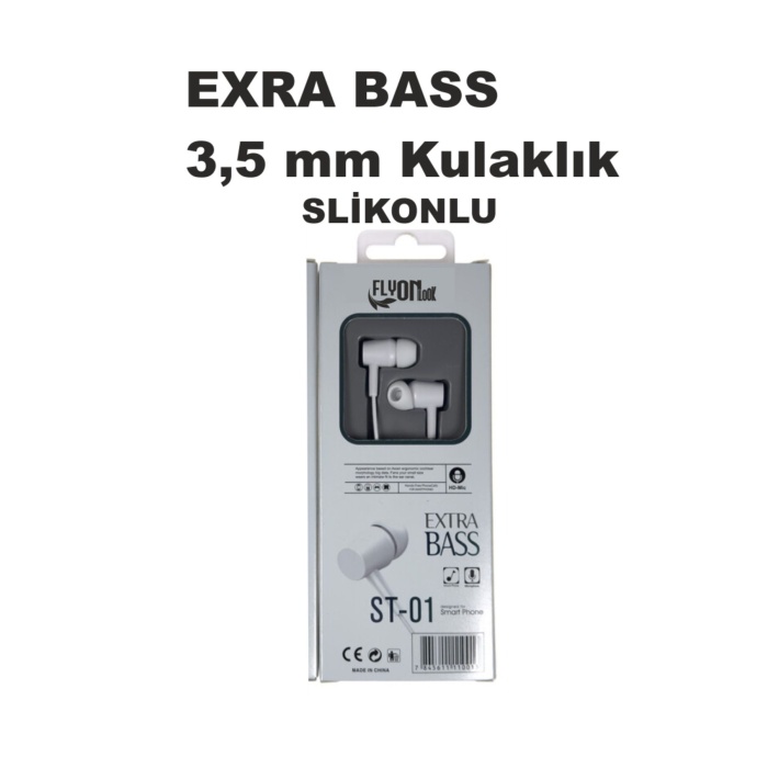 3,5MM KULAKLIK EXTRA BASS ÖZELİKLİ MİKRAFONLU SLİKONLU  DIŞ SES ENGELEYİCİ KULAK İÇİ KULAKLIK