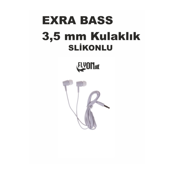 3,5MM KULAKLIK EXTRA BASS ÖZELİKLİ MİKRAFONLU SLİKONLU  DIŞ SES ENGELEYİCİ KULAK İÇİ KULAKLIK