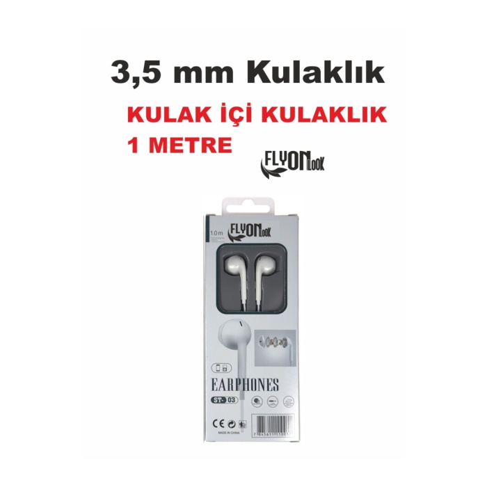 3,5MM KULAKLIK  MİKRAFONLU KULAK İÇİ  DIŞ SES ENGELEYİCİ KULAK İÇİ KULAKLIK 1 METRE