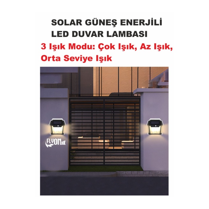 Solar Güneş Enerjili Bahçe,Teras,Balkon,Dış Mekan Sensör Kademeli 2Lİ Filament Led Aydınlatma Fener