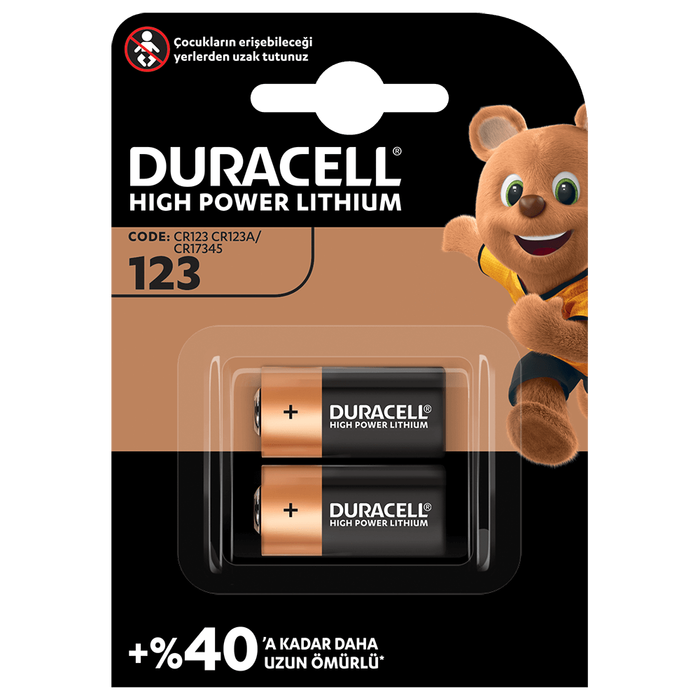 DURACELL ULTRA LİTYUM CR123A 2Lİ